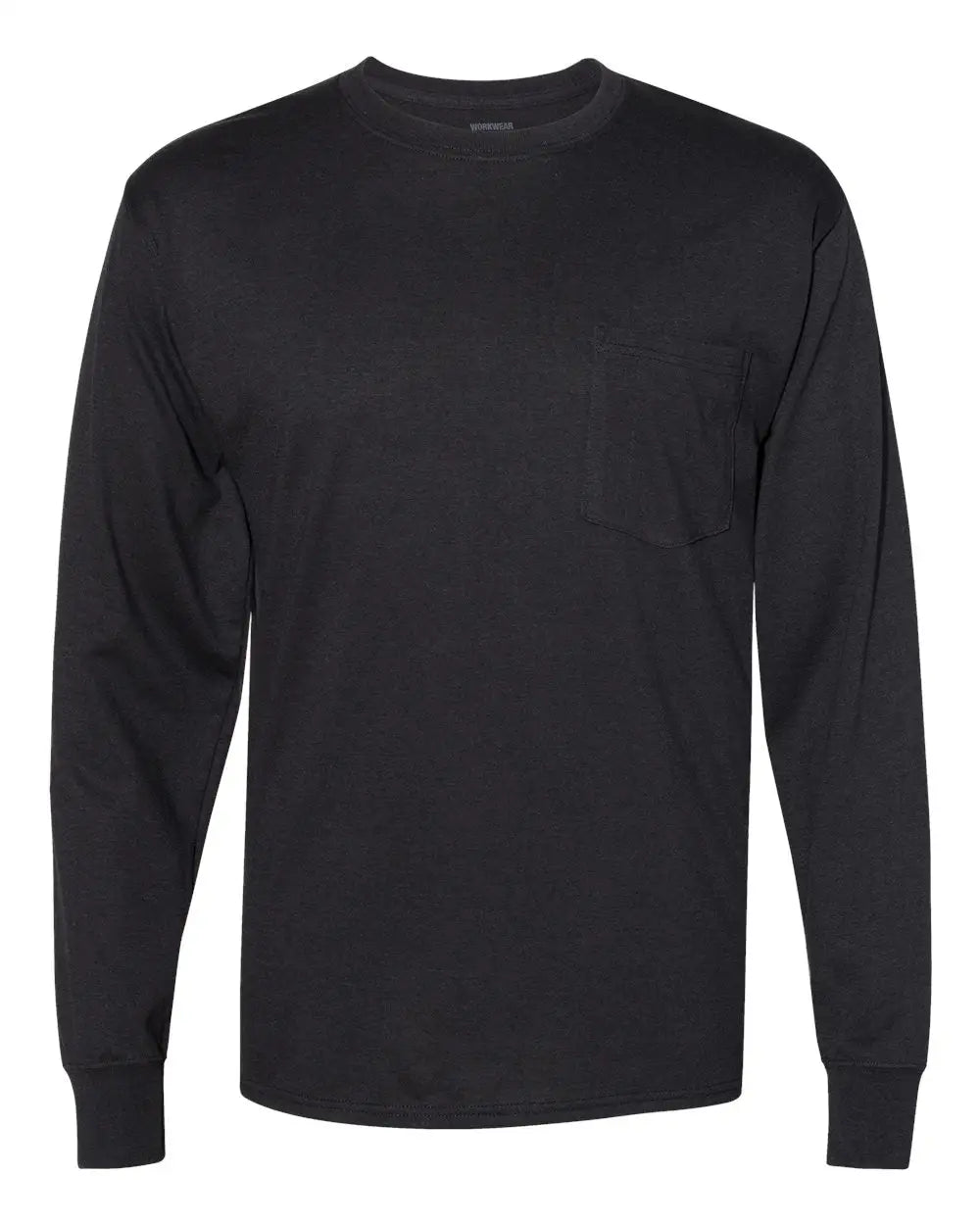 Hanes W120 Workwear Long Sleeve Pocket T-shirt - Black - s