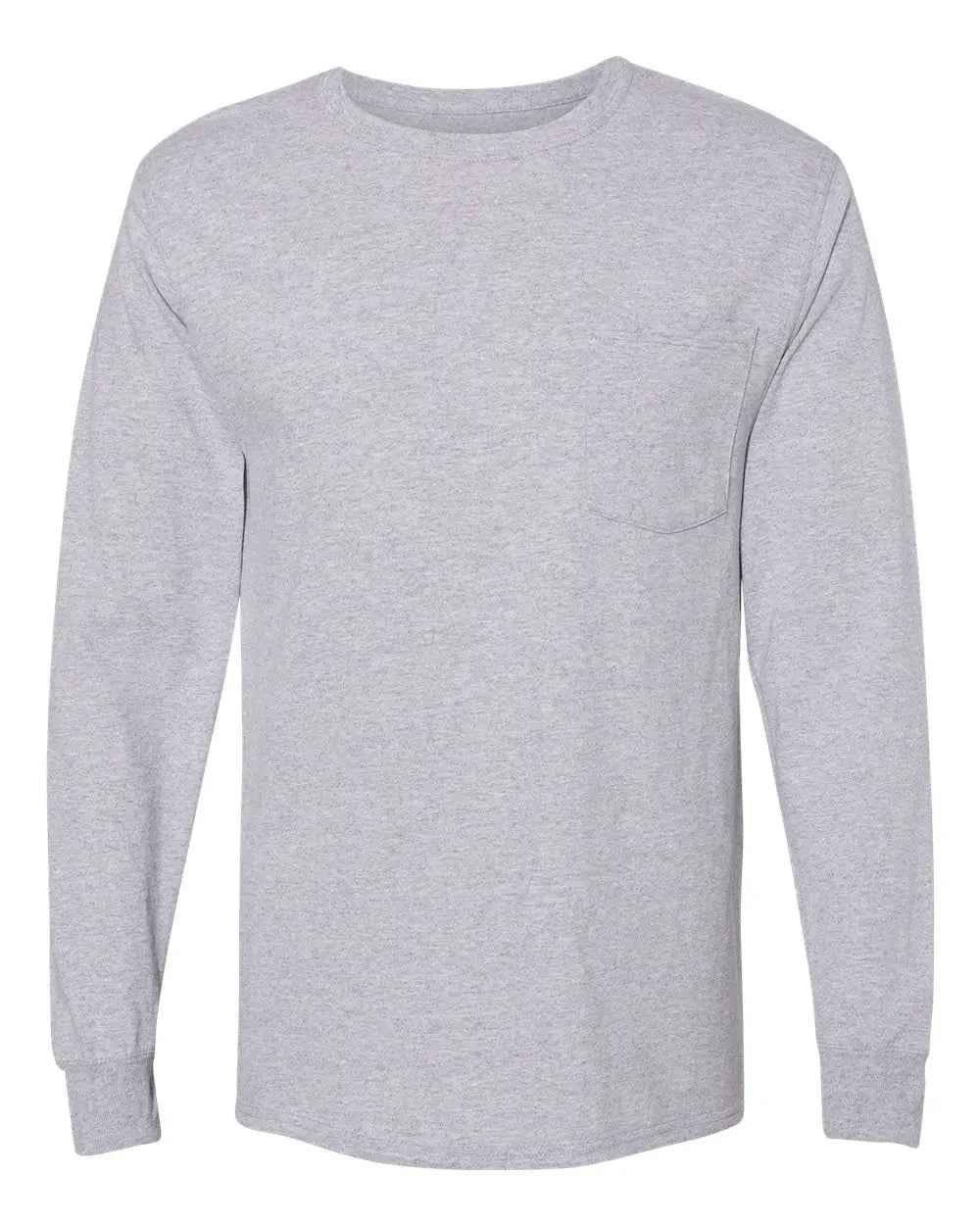 Hanes W120 Workwear Long Sleeve Pocket T-shirt - Light Steel