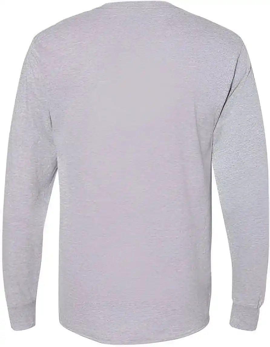 Hanes W120 Workwear Long Sleeve Pocket t Shirt Light Steel