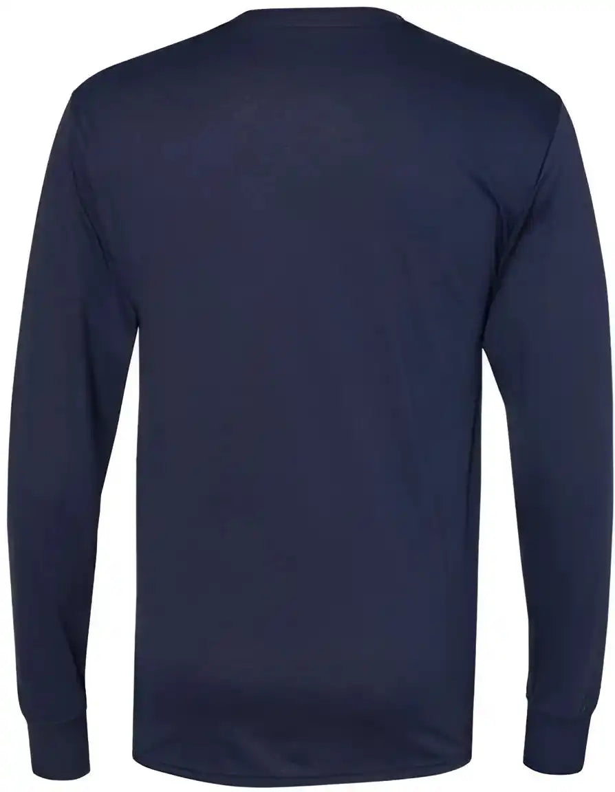 Hanes W120 Workwear Long Sleeve Pocket t Shirt Navy
