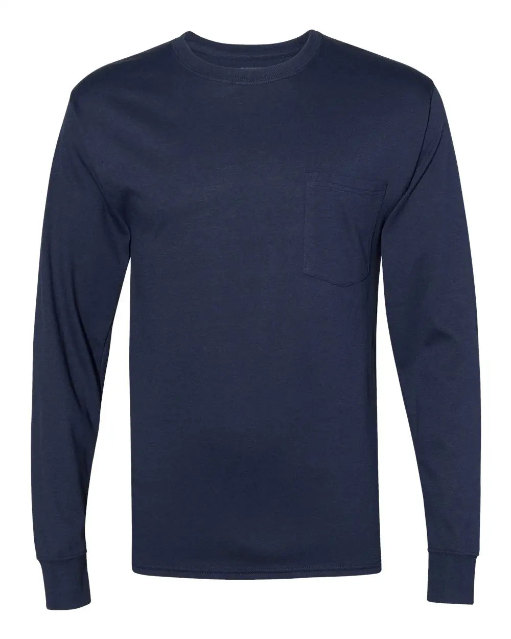 Hanes W120 Workwear Long Sleeve Pocket T-shirt - Navy - s