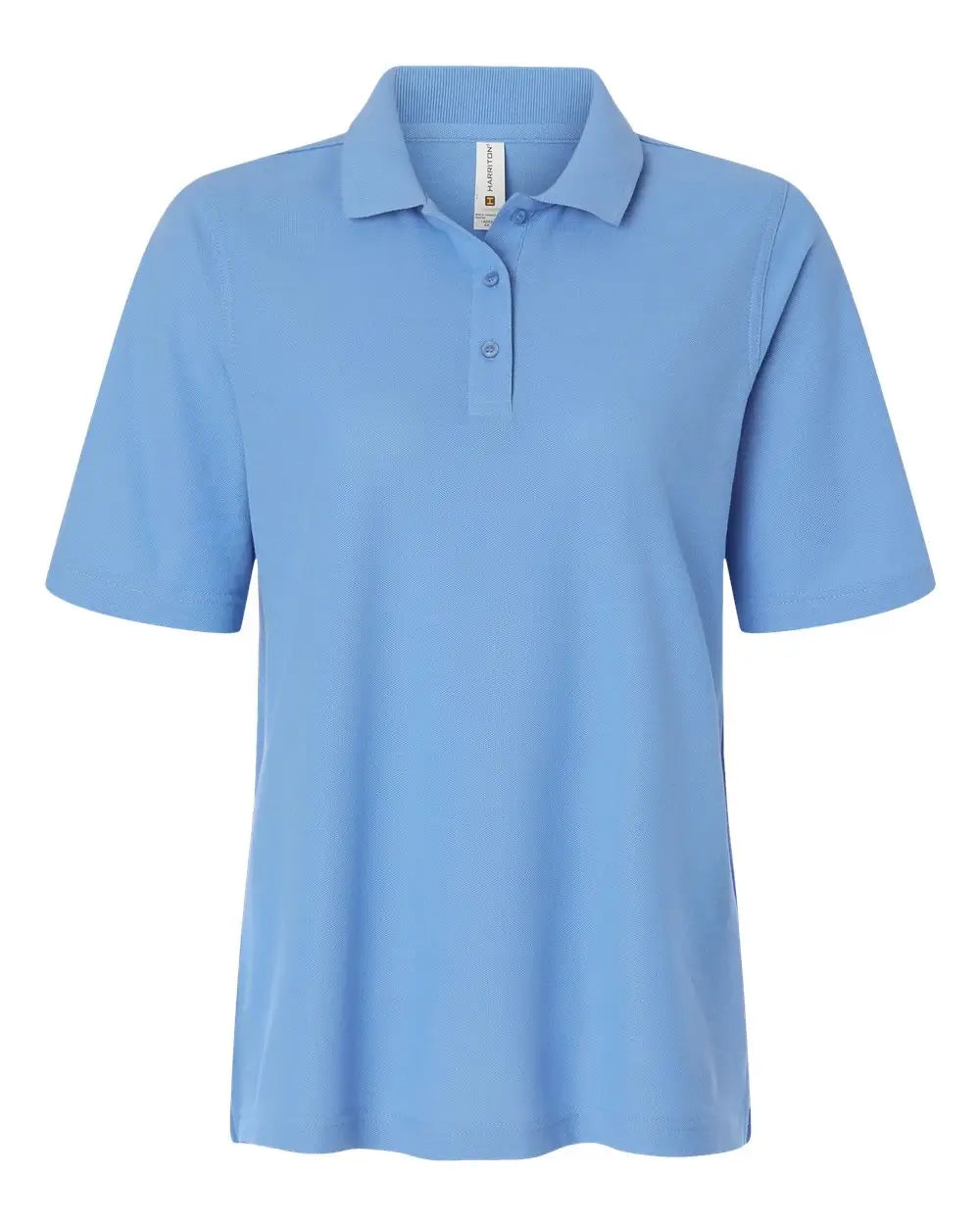 Harriton M105w Women’s Maverick Cvc Pique Polo - Light College Blue - Ladies Xs