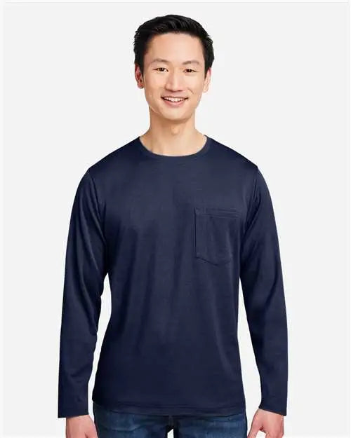 Harriton M118l Unisex Charge Snag and Soil Protect Long Sleeve T-shirt - Dark Navy