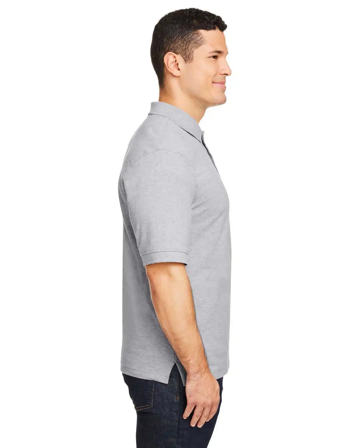 Harriton M200 Men’s 6 Oz Ringspun Cotton Pique Short-sleeve Polo - Gray Heather