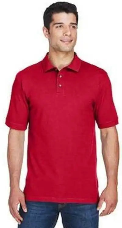 Harriton M200 Men’s 6 Oz Ringspun Cotton Pique Short Sleeve Polo Red