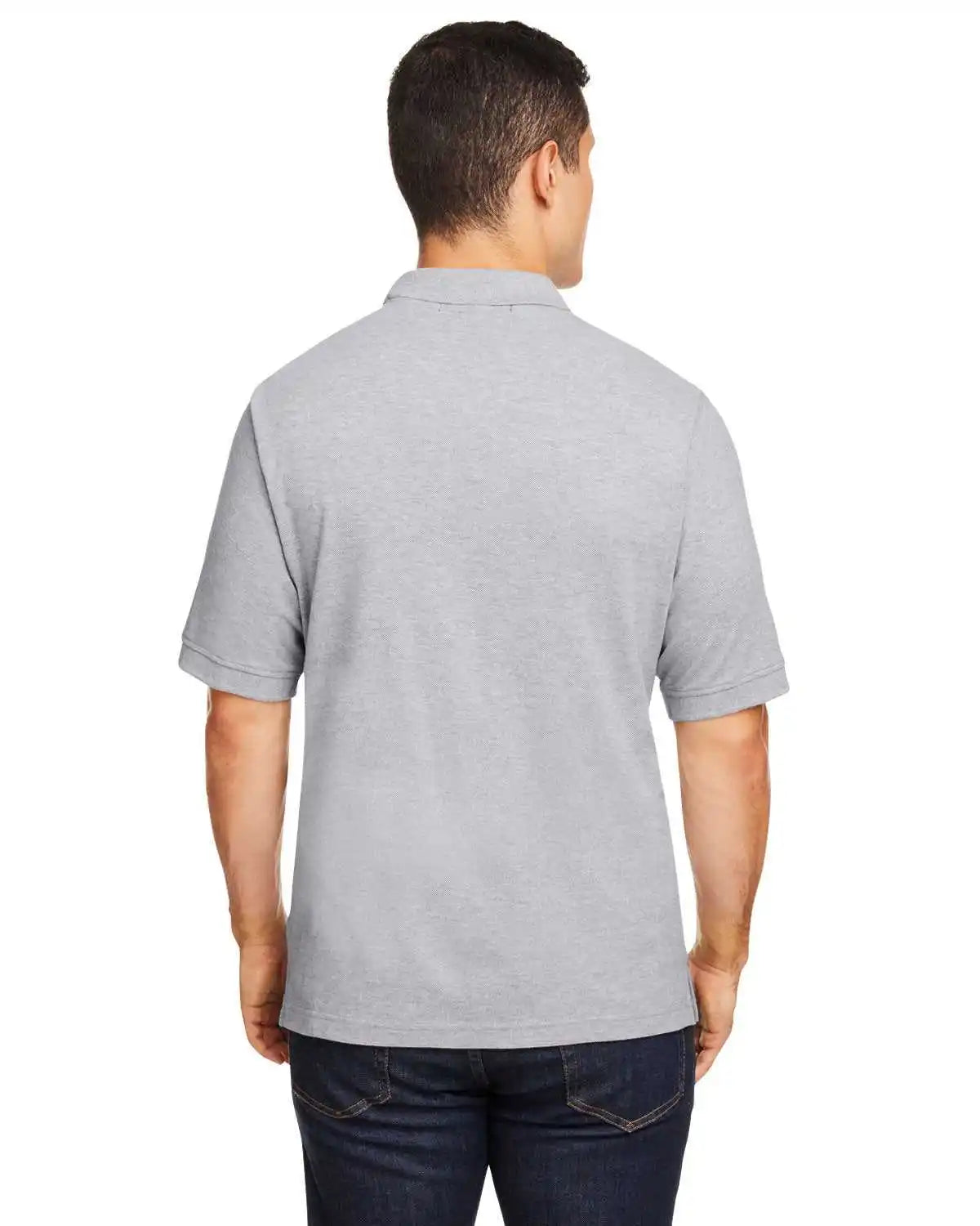 Harriton M200 Men’s 6 Oz Ringspun Cotton Pique Short-sleeve Polo - Gray Heather