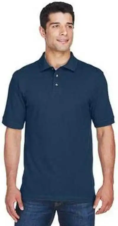 Harriton M200 Men’s 6 Oz Ringspun Cotton Pique Short-sleeve Polo - Navy