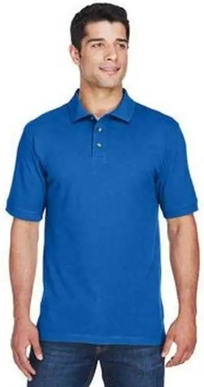 Harriton M200 Men’s 6 Oz Ringspun Cotton Pique Short-sleeve Polo - True Royal
