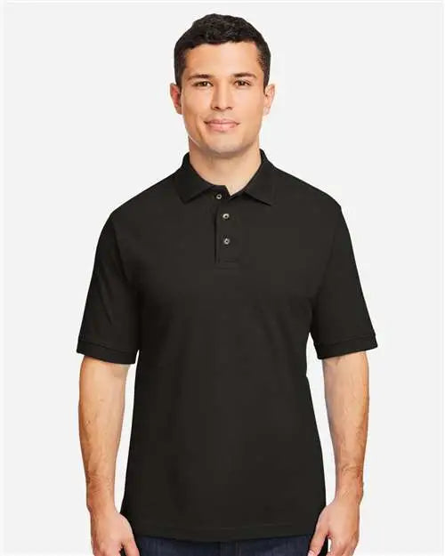 Harriton M200 Men’s Pique Polo - Black