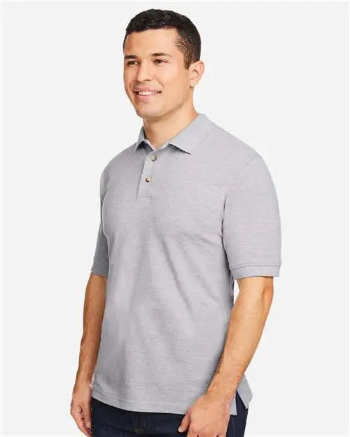 Harriton M200 Men’s Pique Polo - Grey Heather