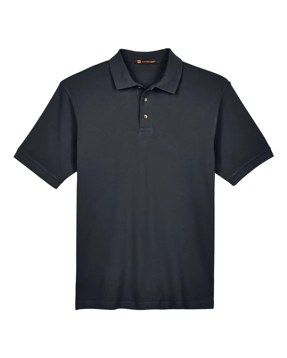 Harriton M200t Men’s Tall Cotton Pique Polo - Black - Adult Xl