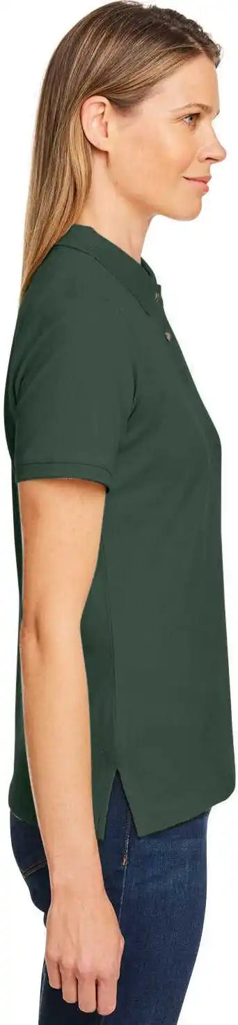 Harriton M200w Ladies’ 6 Oz Ringspun Cotton Pique Short-sleeve Polo - Dark Green - Ladies s