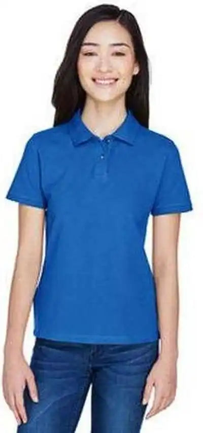 Harriton M200w Ladies’ 6 Oz Ringspun Cotton Pique Short-sleeve Polo - True Royal