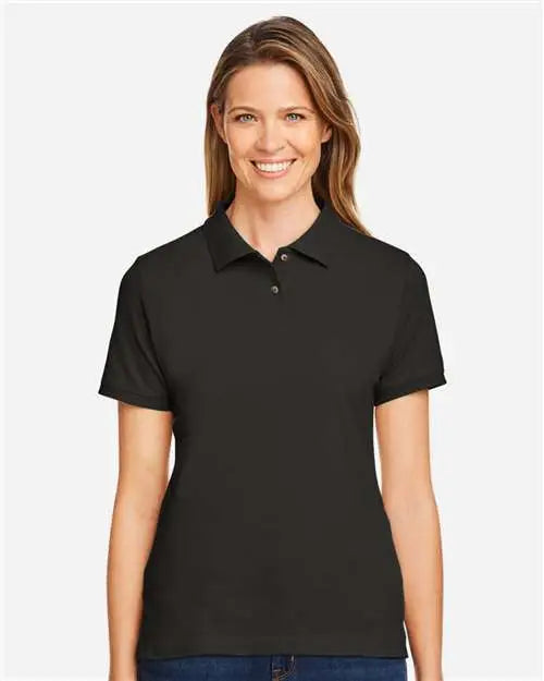 Harriton M200w Women’s Cotton Polo - Black
