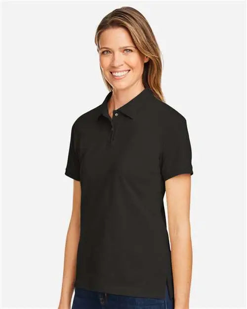 Harriton M200w Women’s Cotton Polo - Black