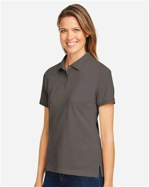 Harriton M200w Women’s Cotton Polo - Charcoal