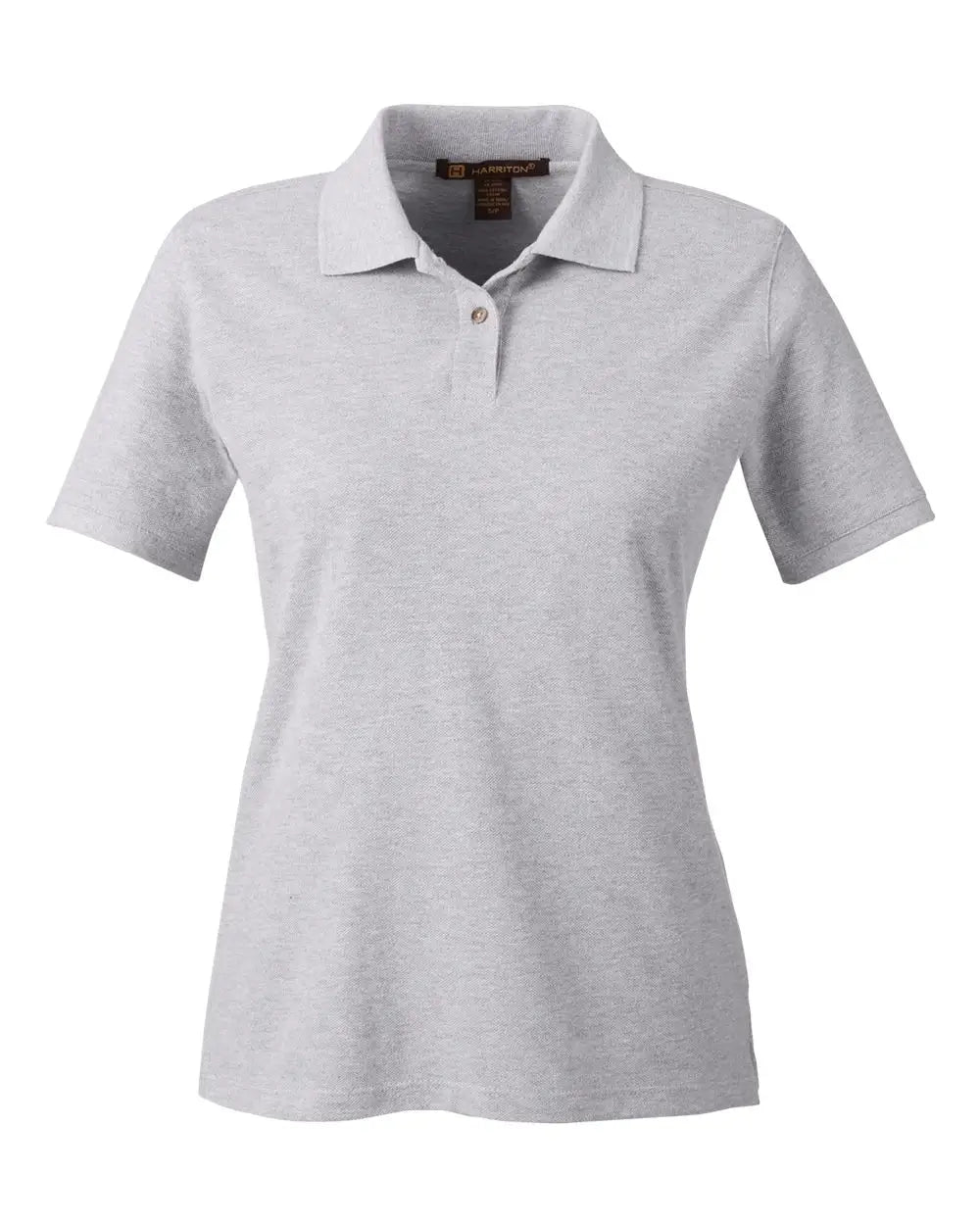 Harriton M200w Women’s Cotton Polo - Grey Heather - Gray / Xs