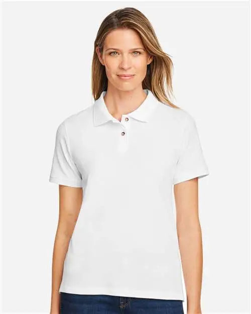 Harriton M200w Women’s Cotton Polo - White