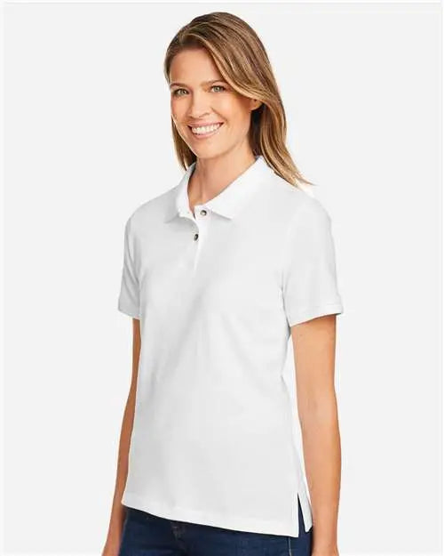 Harriton M200w Women’s Cotton Polo - White