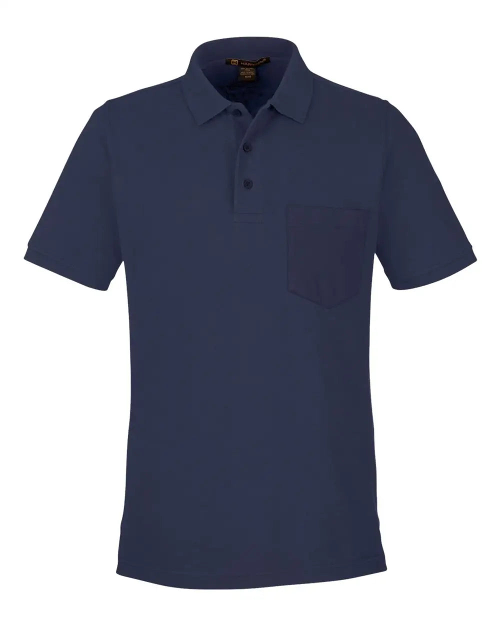 Harriton M205p Men’s Valiant Cotton Snag Protect Pocket Polo - Dark Navy - Adult s