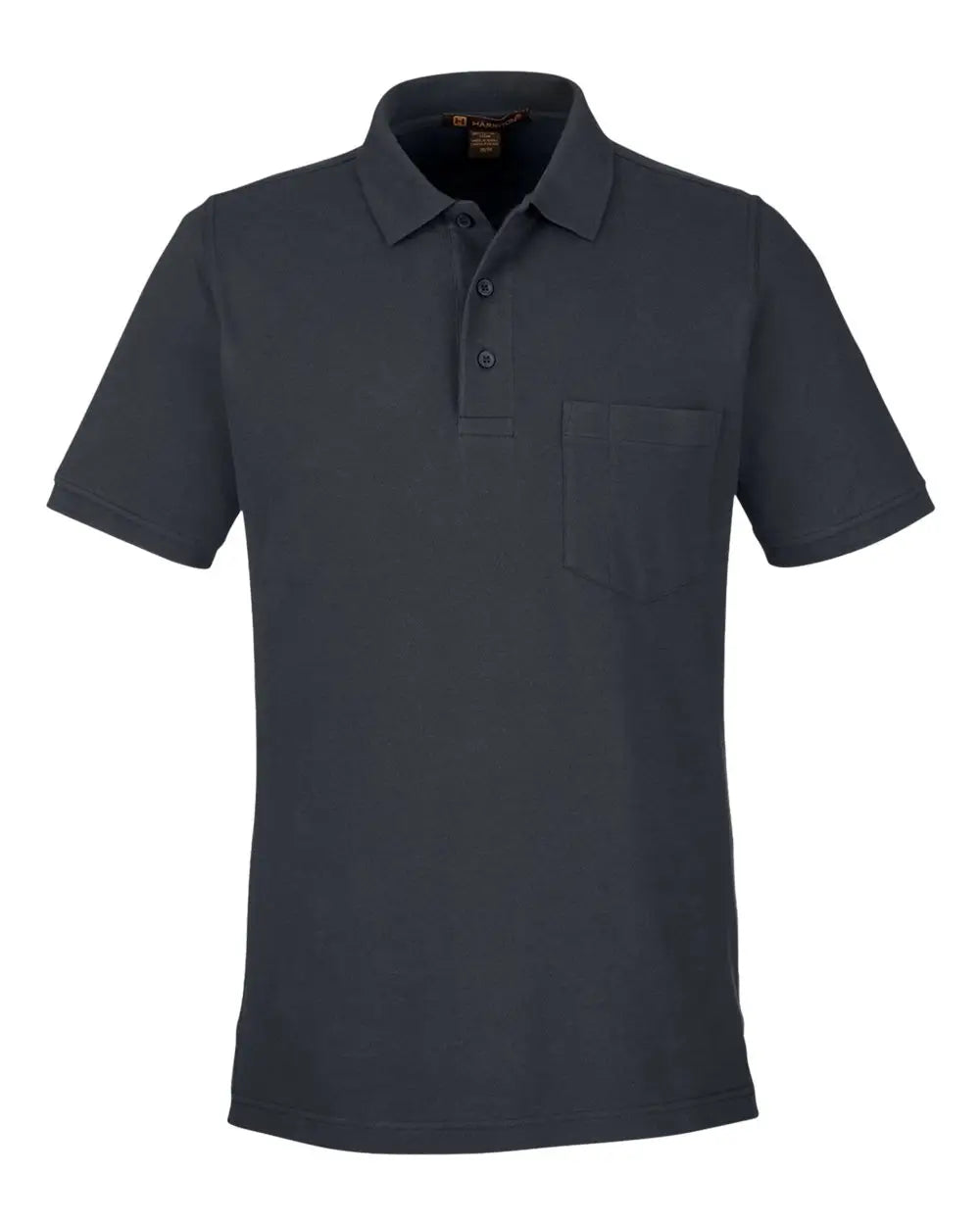 Harriton M205p Men’s Valiant Cotton Snag Protect Pocket Polo - Dark Charcoal - Adult s