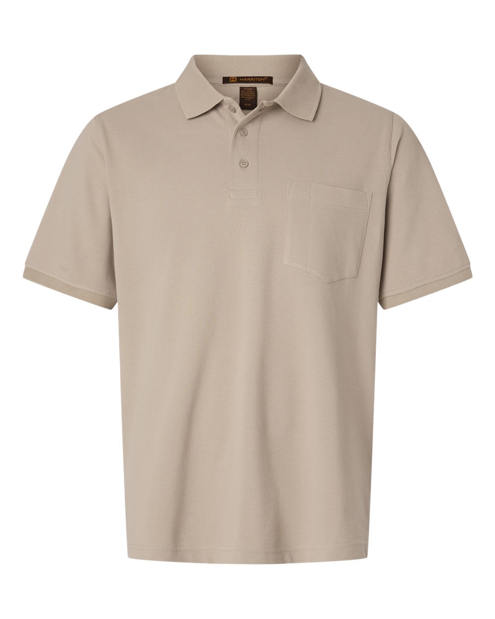 Harriton M205p Men’s Valiant Cotton Snag Protect Pocket Polo - Khaki
