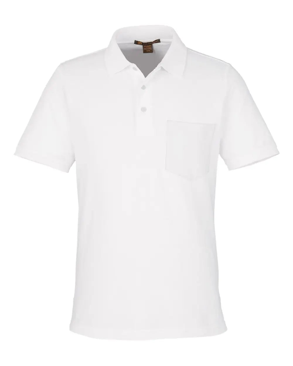Harriton M205p Men’s Valiant Cotton Snag Protect Pocket Polo - White - Adult s