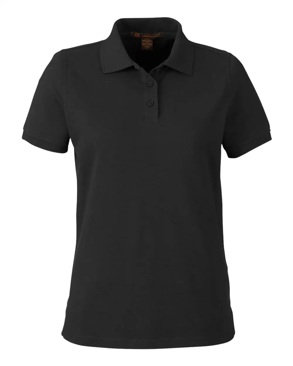 Harriton M205w Women’s Valiant Cotton Snag Protect Polo - Black - Ladies Xs
