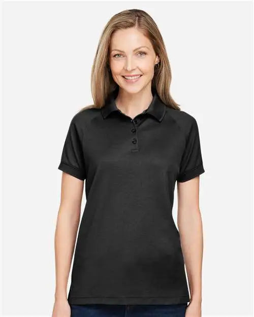 Harriton M208w Women’s Charge Snag and Soil Protect Polo - Black