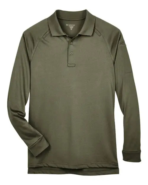 Harriton M211l Men’s Advantage Long Sleeve Tactical Polo - Green