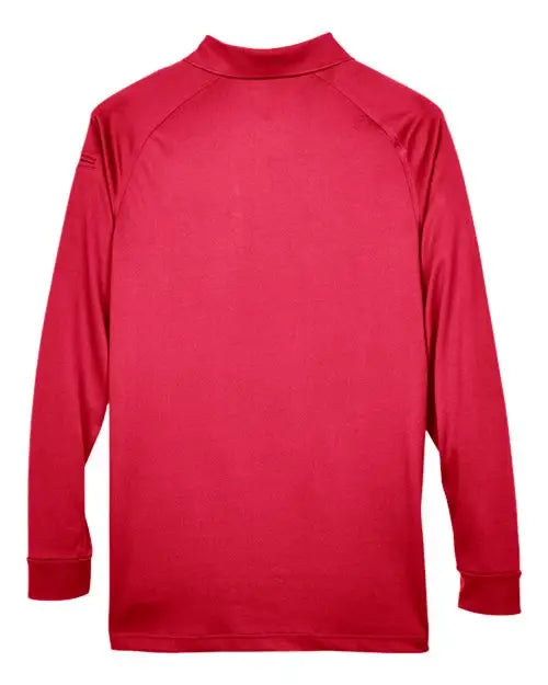 Harriton M211l Men’s Advantage Long Sleeve Tactical Polo - Red