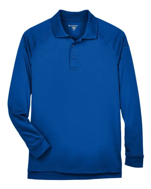 Harriton M211l Men’s Advantage Long Sleeve Tactical Polo - True Royal