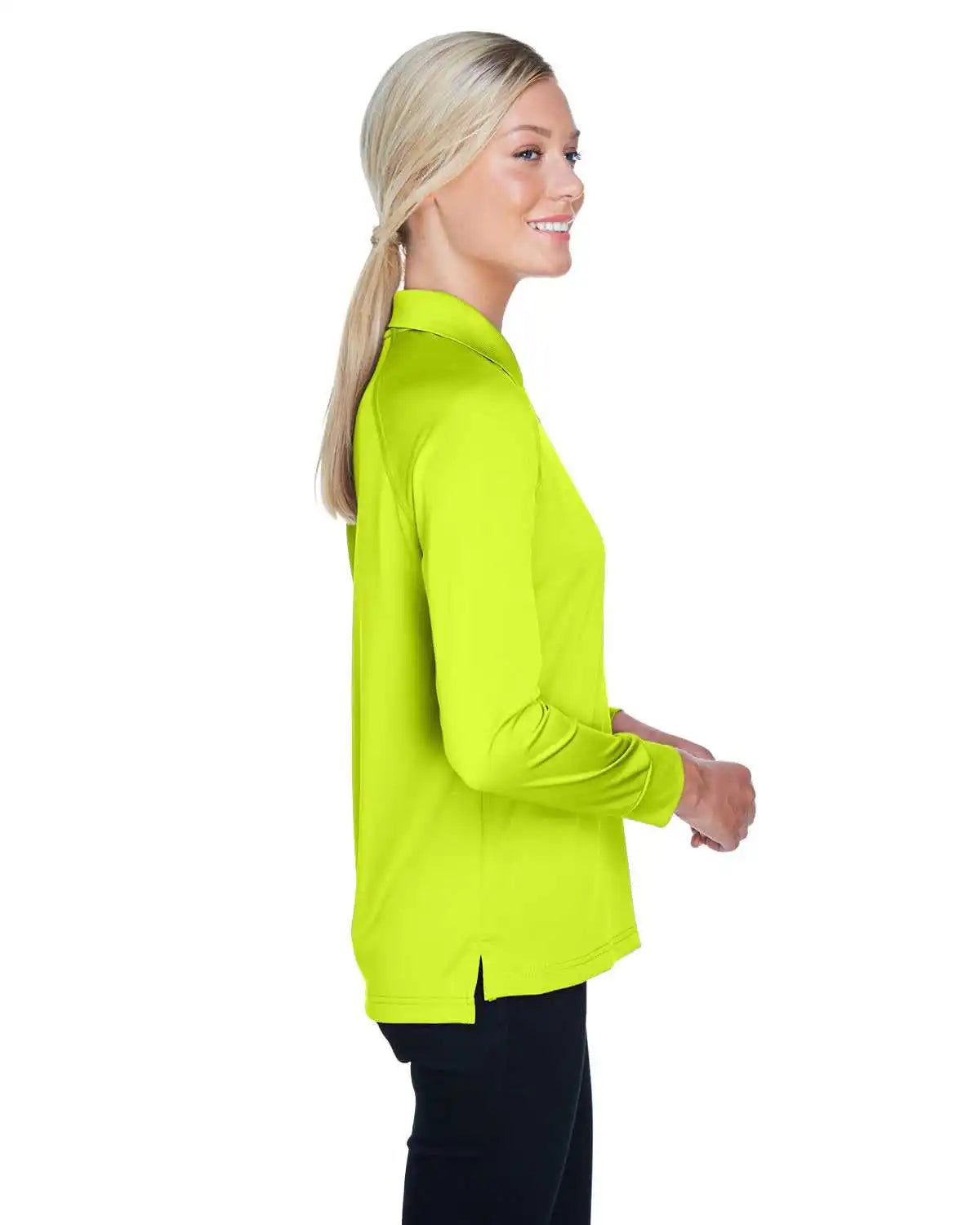 Harriton M211lw Ladies’ Advantage Snag Protection Plus Long-sleeve Tactical Polo - Safety Yellow
