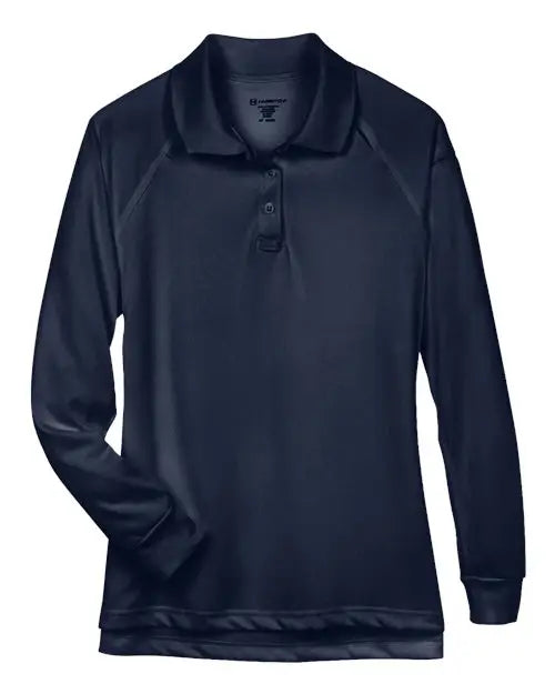 Harriton M211lw Women’s Advantage Long Sleeve Tactical Polo - Dark Navy