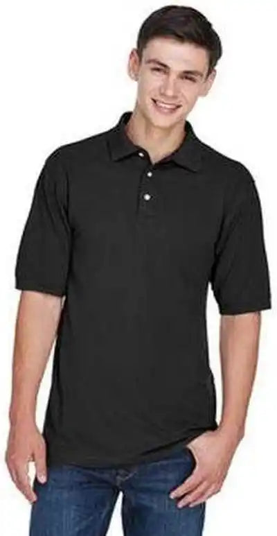 Harriton M265 Men’s 56 Oz Easy Blend Polo Black