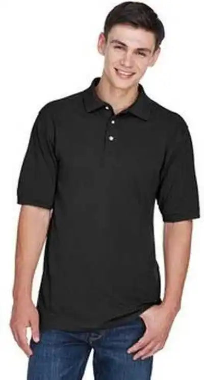 Harriton M265 Men’s 56 Oz Easy Blend Polo Black