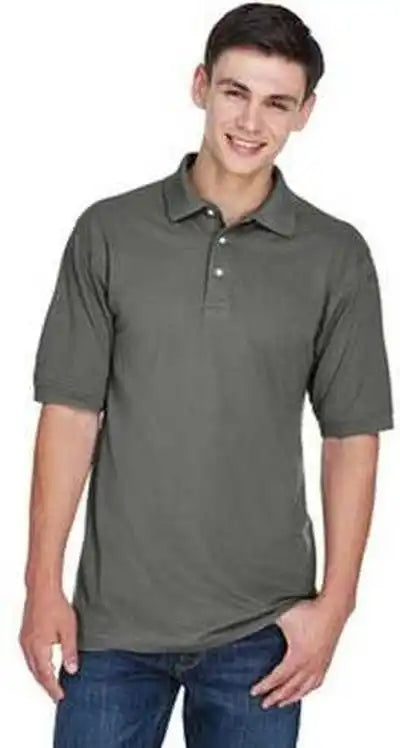 Harriton M265 Men’s 56 Oz Easy Blend Polo Charcoal
