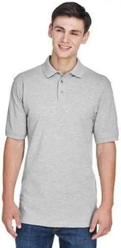 Harriton M265 Men’s 56 Oz Easy Blend Polo Gray Heather
