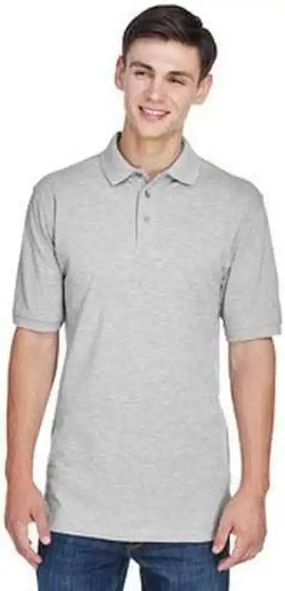 Harriton M265 Men’s 56 Oz Easy Blend Polo Gray Heather