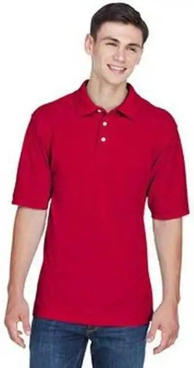 Harriton M265 Men’s 56 Oz Easy Blend Polo Red