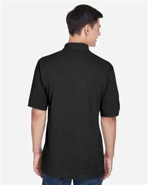Harriton M265 Men’s Easy Blend™ Polo - Black