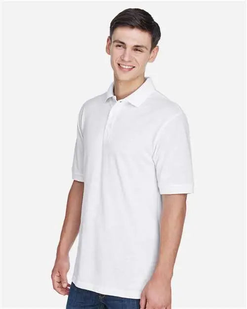 Harriton M265 Men’s Easy Blend™ Polo - White