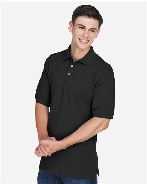 Harriton M265 Men’s Easy Blendâ„¢ Polo - Black