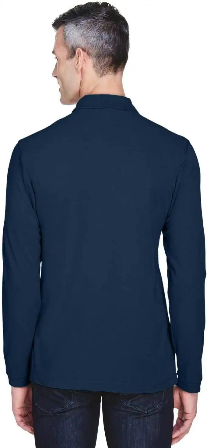 Harriton M265l Men’s 56 Oz Easy Blend Long-sleeve Polo - Navy - Adult l