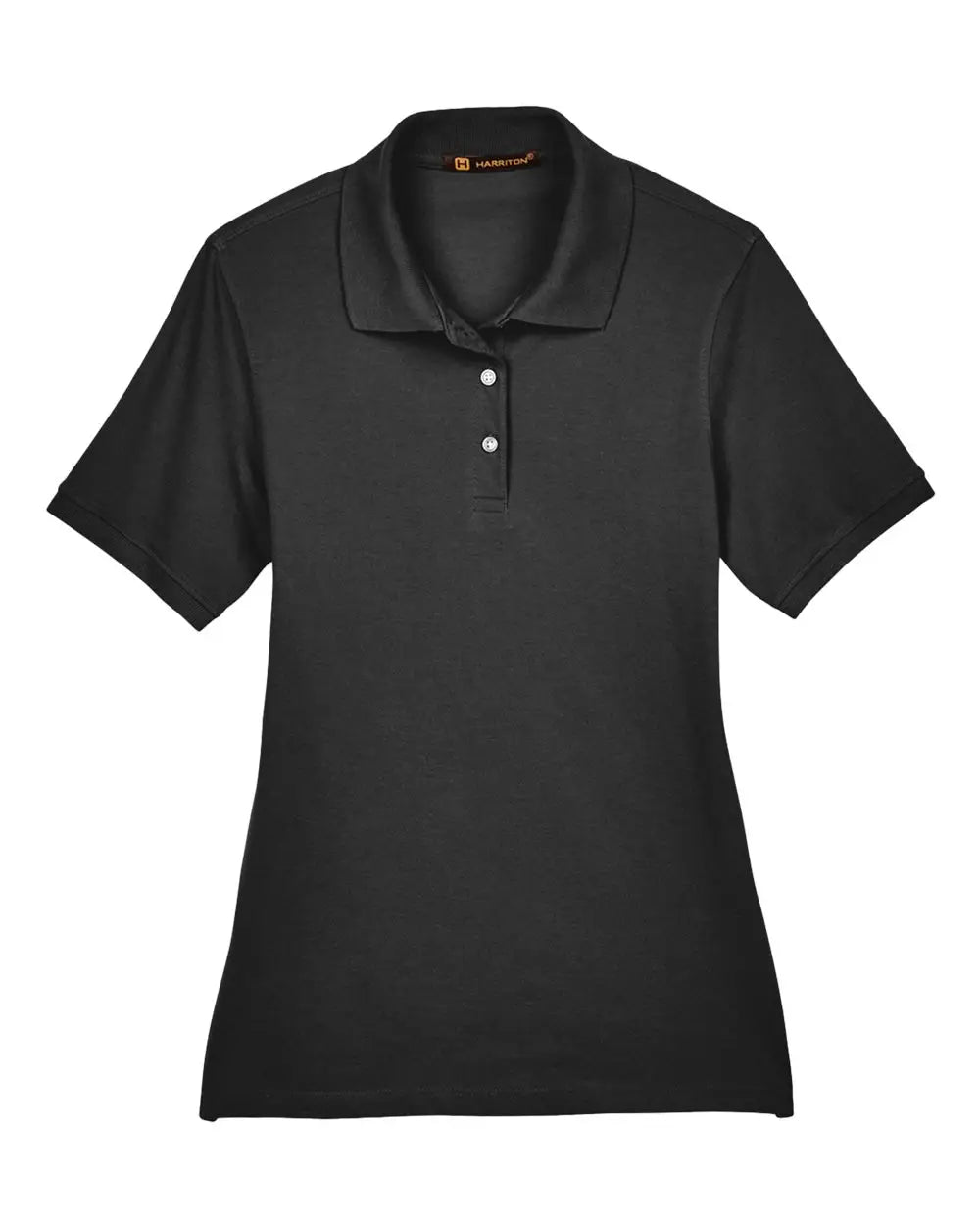 Harriton M265w Women’s Easy Blend Polo - Black - Ladies Xs