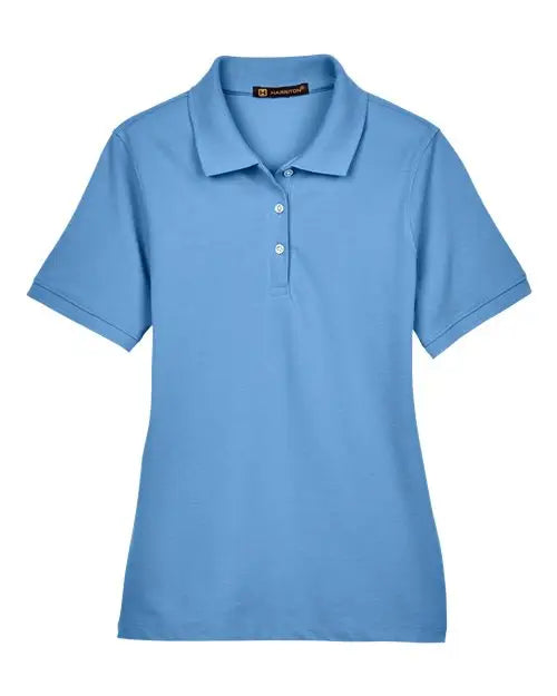 Harriton M265w Women’s Easy Blend Polo - Light College Blue
