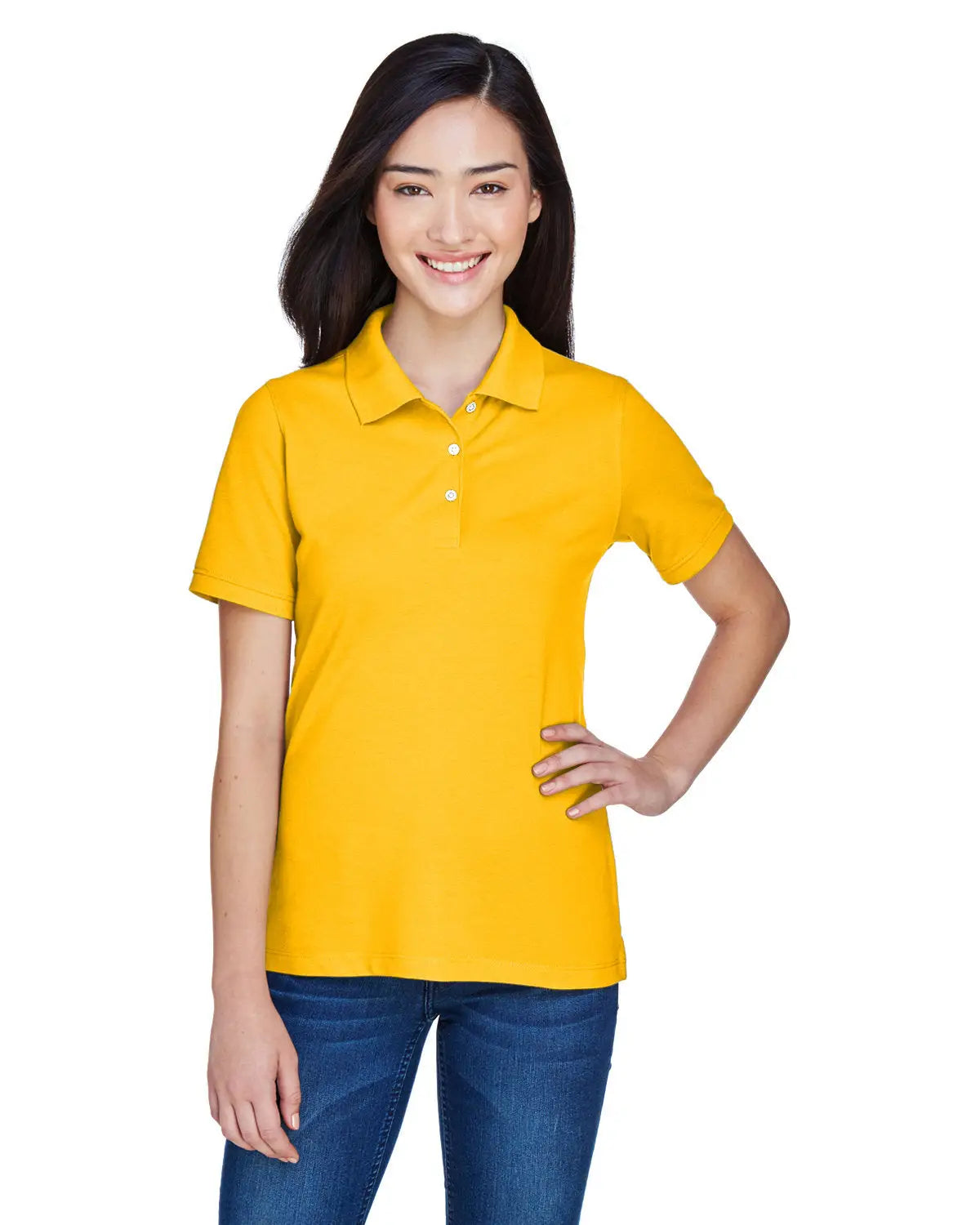 Harriton M265w Women’s Easy Blend Polo - Sunray Yellow