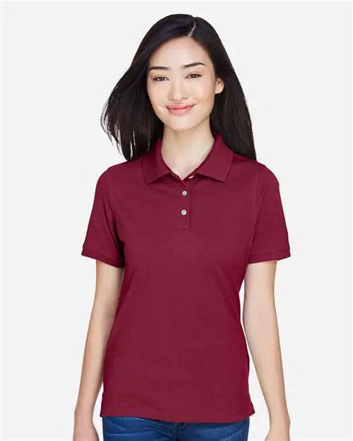Harriton M265w Women’s Easy Blend Polo - Wine