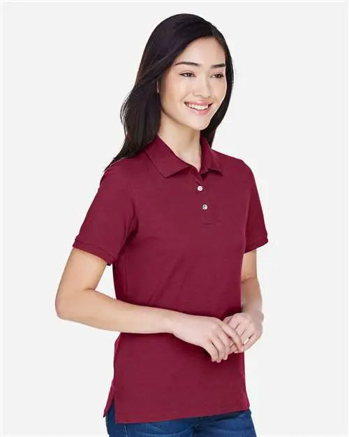 Harriton M265w Women’s Easy Blend Polo - Wine