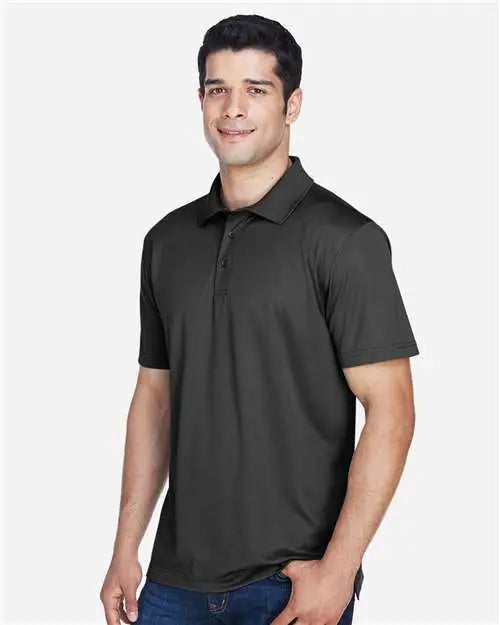 Harriton M315 Men’s Polyester Jersey Polo - Black
